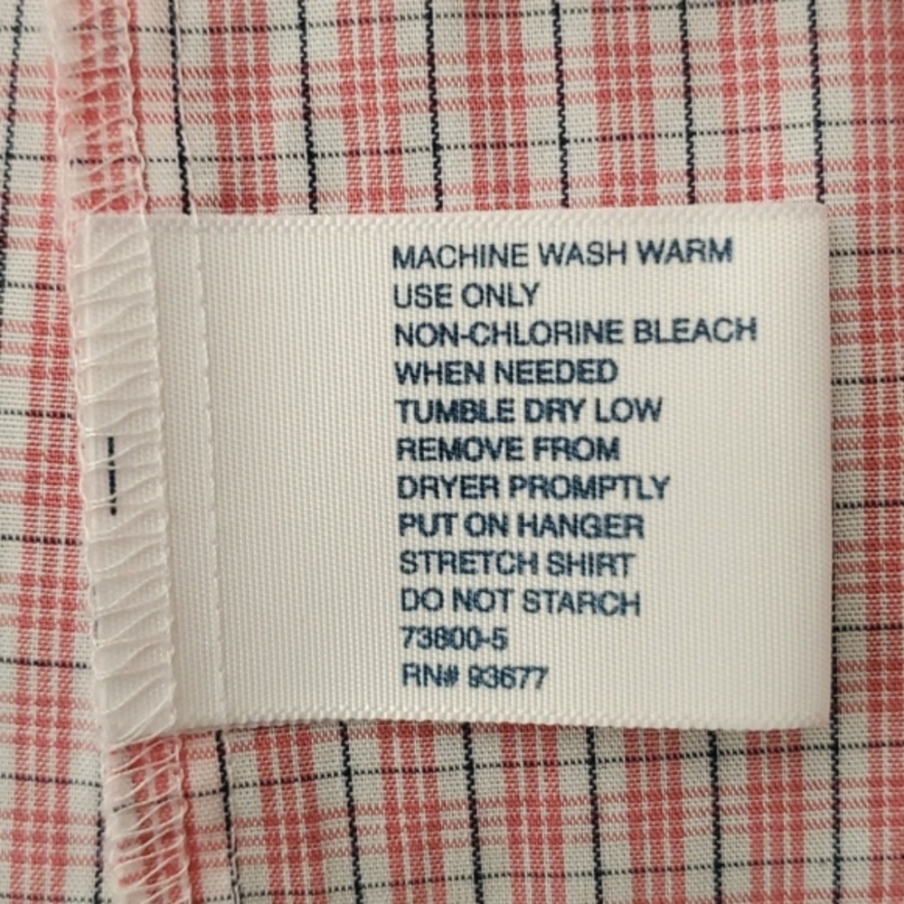 STAFFORD Men's Plaid Easy Care Broadcloth Fitted Shirt NECK SIZE:18" (SIZE: 2XL) - Picture 9 of 11